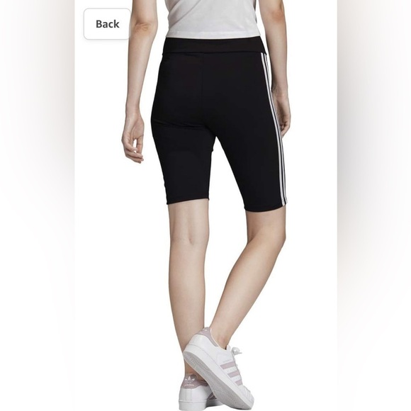 Adidas Women's Black High Waist Biker cycling Shorts tights light fabric SIZE XS - Picture 2 of 10